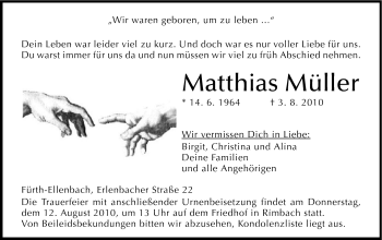 Traueranzeige von Matthias Müller von Starkenburger Echo