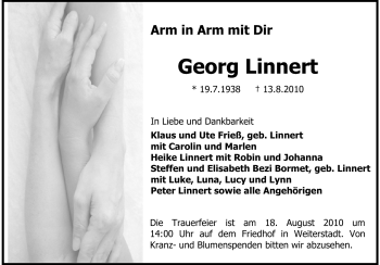 Traueranzeige von Georg Linnert von Echo-Zeitungen (Gesamtausgabe)