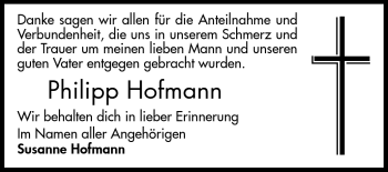 Traueranzeige von Philipp Hofmann von Odenwälder Echo