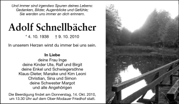 Traueranzeige von Adolf Schnellbächer von Darmstädter Echo, Odenwälder Echo, Rüsselsheimer Echo, Groß-Gerauer-Echo, Ried Echo