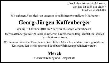 Traueranzeige von Georg-Jürgen Kaffenberger von Echo-Zeitungen (Gesamtausgabe)