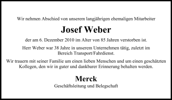 Traueranzeige von Josef Weber von Echo-Zeitungen (Gesamtausgabe)