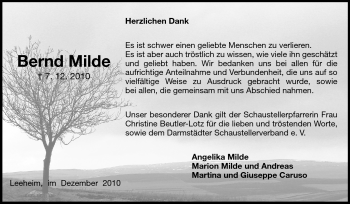 Traueranzeige von Bernd Milde von Echo-Zeitungen (Gesamtausgabe)