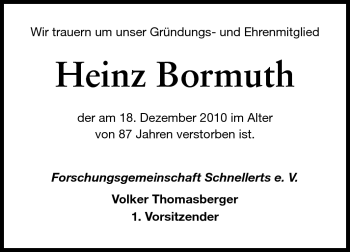 Traueranzeige von Heinz Bormuth von Echo-Zeitungen (Gesamtausgabe)