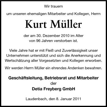 Traueranzeige von Kurt Müller von Starkenburger Echo