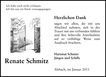 Traueranzeige von Renate Schmitz von Echo-Zeitungen (Gesamtausgabe)