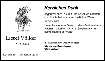 Traueranzeige von Liesel Völker von Rüsselsheimer Echo, Groß-Gerauer-Echo, Ried Echo
