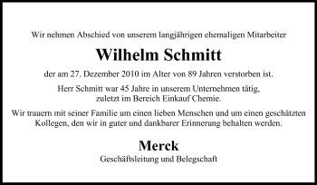 Traueranzeige von Wilhelm Schmitt von Echo-Zeitungen (Gesamtausgabe)