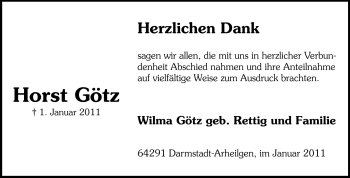 Traueranzeige von Horst Götz von Echo-Zeitungen (Gesamtausgabe)