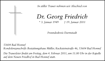 Traueranzeige von Friedrich Dr. Georg von Echo-Zeitungen (Gesamtausgabe)