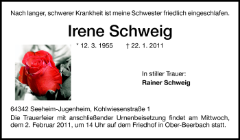 Traueranzeige von Rainer Schweig von Echo-Zeitungen (Gesamtausgabe)