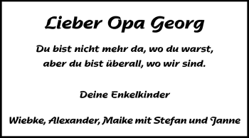 Traueranzeige von Georg Herrmann von Rüsselsheimer Echo, Groß-Gerauer-Echo, Ried Echo