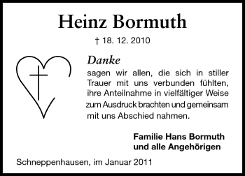 Traueranzeige von Heinz Bormuth von Echo-Zeitungen (Gesamtausgabe)