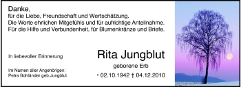 Traueranzeige von Rita Jungblut von Echo-Zeitungen (Gesamtausgabe)