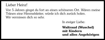 Traueranzeige von Heinz - von Odenwälder Echo