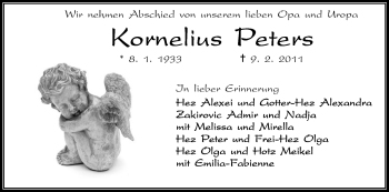 Traueranzeige von Kornelius Peters von Odenwälder Echo