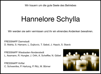 Traueranzeige von Hannelore Schylla von Echo-Zeitungen (Gesamtausgabe)