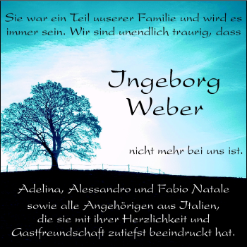 Traueranzeige von Ingeborg Weber von Echo-Zeitungen (Gesamtausgabe)