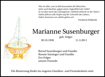 Traueranzeige von Marianne Susenburger von Rüsselsheimer Echo, Groß-Gerauer-Echo, Ried Echo