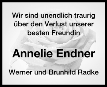 Traueranzeige von Annelie Endner von Rüsselsheimer Echo, Groß-Gerauer-Echo, Ried Echo