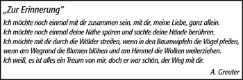 Traueranzeige von Zur Erinnerung von Rüsselsheimer Echo, Groß-Gerauer-Echo, Ried Echo