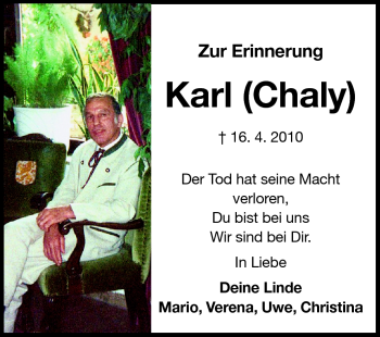 Traueranzeige von Karl Bohländer von Odenwälder Echo