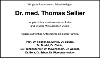 Traueranzeige von Thomas Sellier von Echo-Zeitungen (Gesamtausgabe)