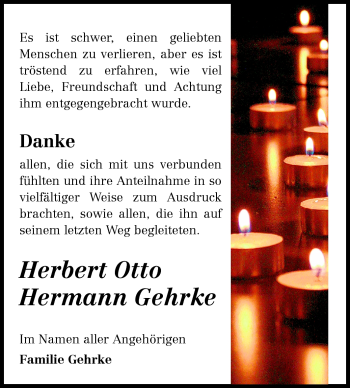 Traueranzeige von Herbert Otto Hermann Gehrke von Rüsselsheimer Echo, Groß-Gerauer-Echo, Ried Echo