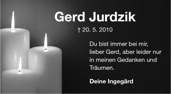 Traueranzeige von Gerd Jurdzik von Rüsselsheimer Echo, Groß-Gerauer-Echo, Ried Echo