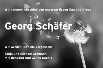 Traueranzeige von Georg Schäfer von Odenwälder Echo