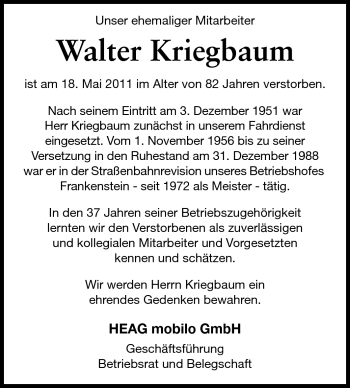 Traueranzeige von Hans Hofmann von Echo-Zeitungen (Gesamtausgabe)