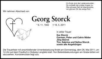 Traueranzeige von Georg Storck von Echo-Zeitungen (Gesamtausgabe)