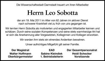 Traueranzeige von Leo Sobotta von Echo-Zeitungen (Gesamtausgabe)
