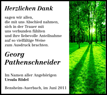 Traueranzeige von Georg Pathenschneider von Echo-Zeitungen (Gesamtausgabe)