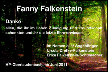 Traueranzeige von Fanny Falkenstein von Starkenburger Echo