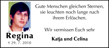 Traueranzeige von Regina Hones von Echo-Zeitungen (Gesamtausgabe)