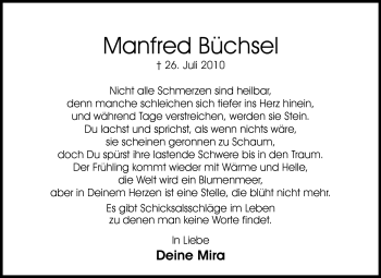 Traueranzeige von Manfred Büchsel von Echo-Zeitungen (Gesamtausgabe)