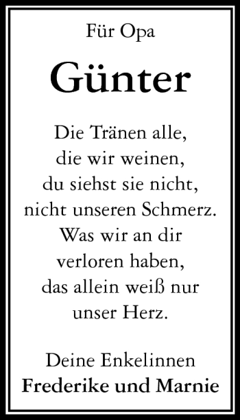 Traueranzeige von Günter Jegler von Darmstädter Echo, Odenwälder Echo, Rüsselsheimer Echo, Groß-Gerauer-Echo, Ried Echo