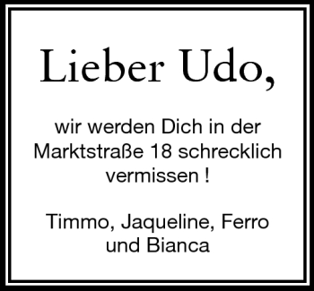 Traueranzeige von Udo  von Starkenburger Echo