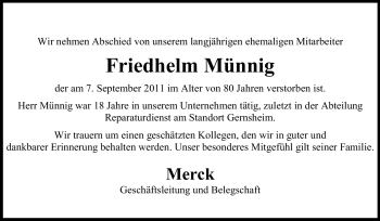 Traueranzeige von Friedhelm Münnig von Rüsselsheimer Echo, Groß-Gerauer-Echo, Ried Echo