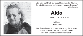 Traueranzeige von Aldo  von Echo-Zeitungen (Gesamtausgabe)