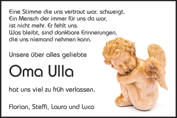 Traueranzeige von Ursula Arnold von Echo-Zeitungen (Gesamtausgabe)