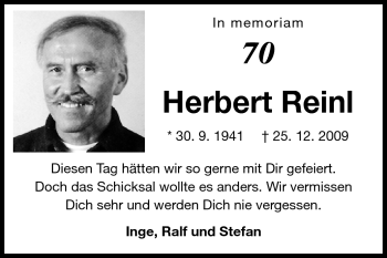 Traueranzeige von Herbert Reinl von Rüsselsheimer Echo, Groß-Gerauer-Echo, Ried Echo