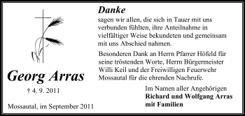 Traueranzeige von Georg Arras von Odenwälder Echo