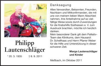 Traueranzeige von Philipp Lautenschläger von Echo-Zeitungen (Gesamtausgabe)