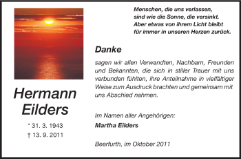 Traueranzeige von Hermann Eilders von Odenwälder Echo