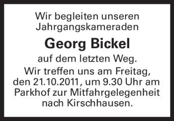 Traueranzeige von Georg Bickel von Starkenburger Echo