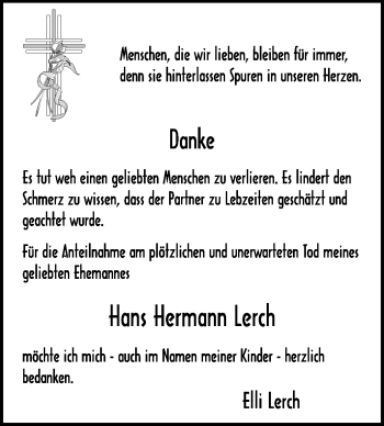 Traueranzeige von Hans Hermann Lerch von Echo-Zeitungen (Gesamtausgabe)