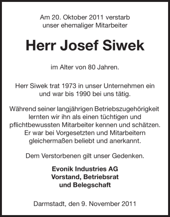 Traueranzeige von Ivan Siwek von Echo-Zeitungen (Gesamtausgabe)