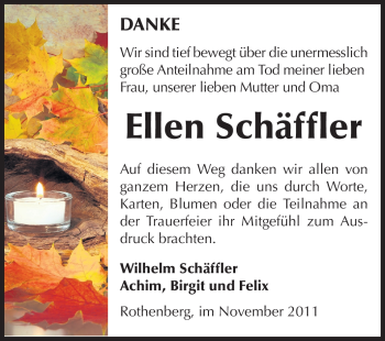 Traueranzeige von Ellen Schäffer von Odenwälder Echo